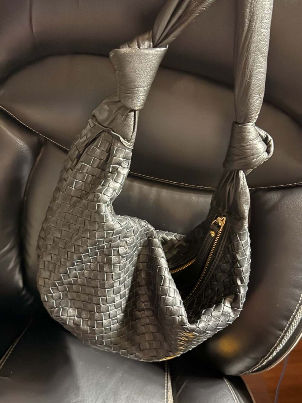 Giorgia Milani Woven Leather Hobo Bag
